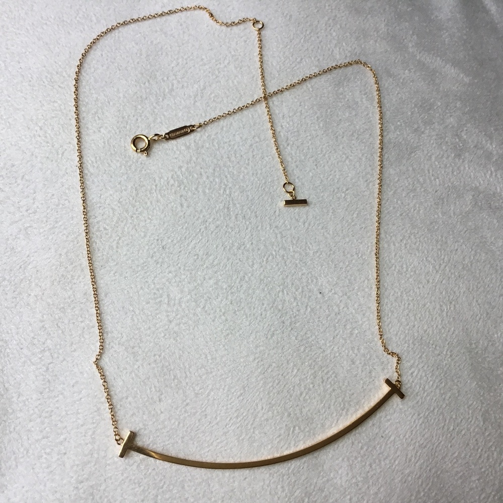 Tiffany T Smile Large 18k Rose Gold Necklace